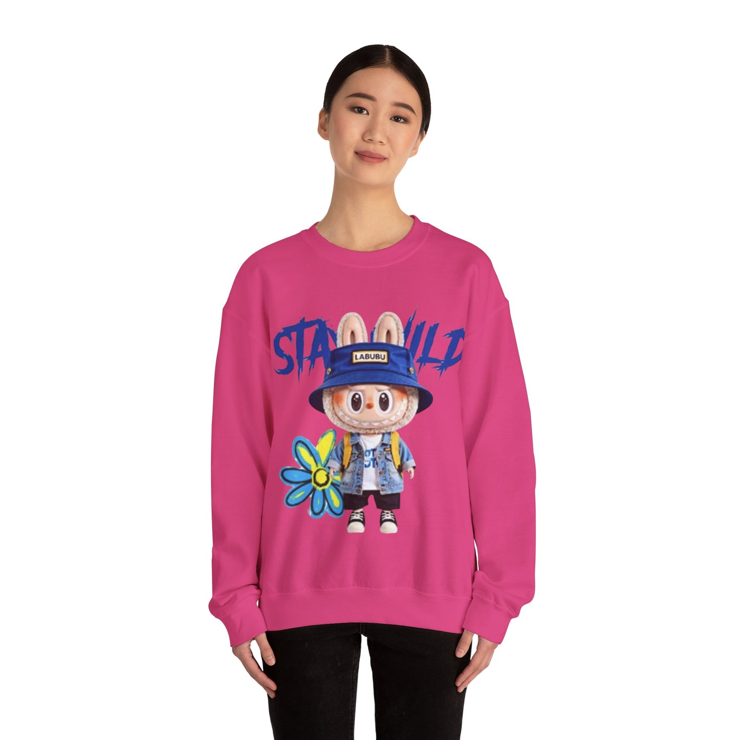 Felpa Unisex Labubu Stay Wild – Streetwear Casual con Design Cartoon.