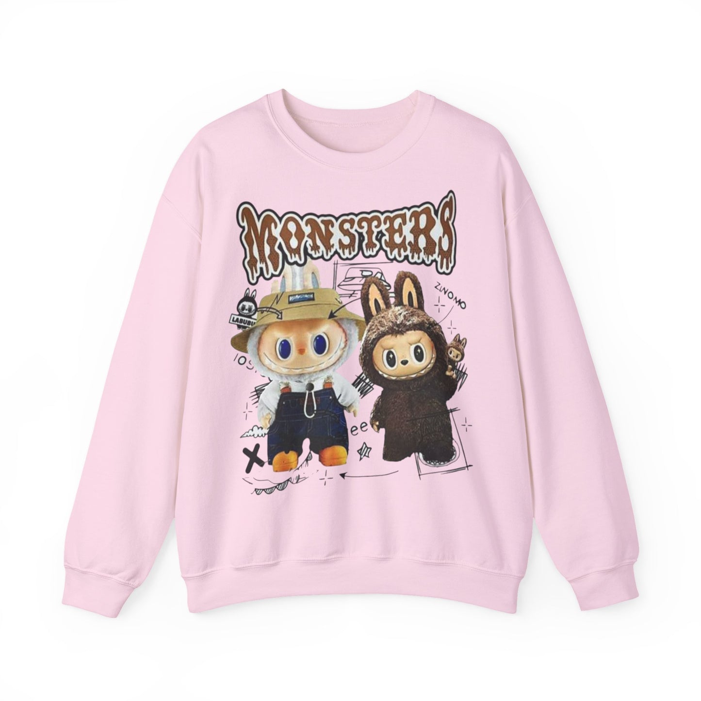 Felpa Unisex Labubu Monsters – Sweatshirt Streetwear Casual Heavy Blend.