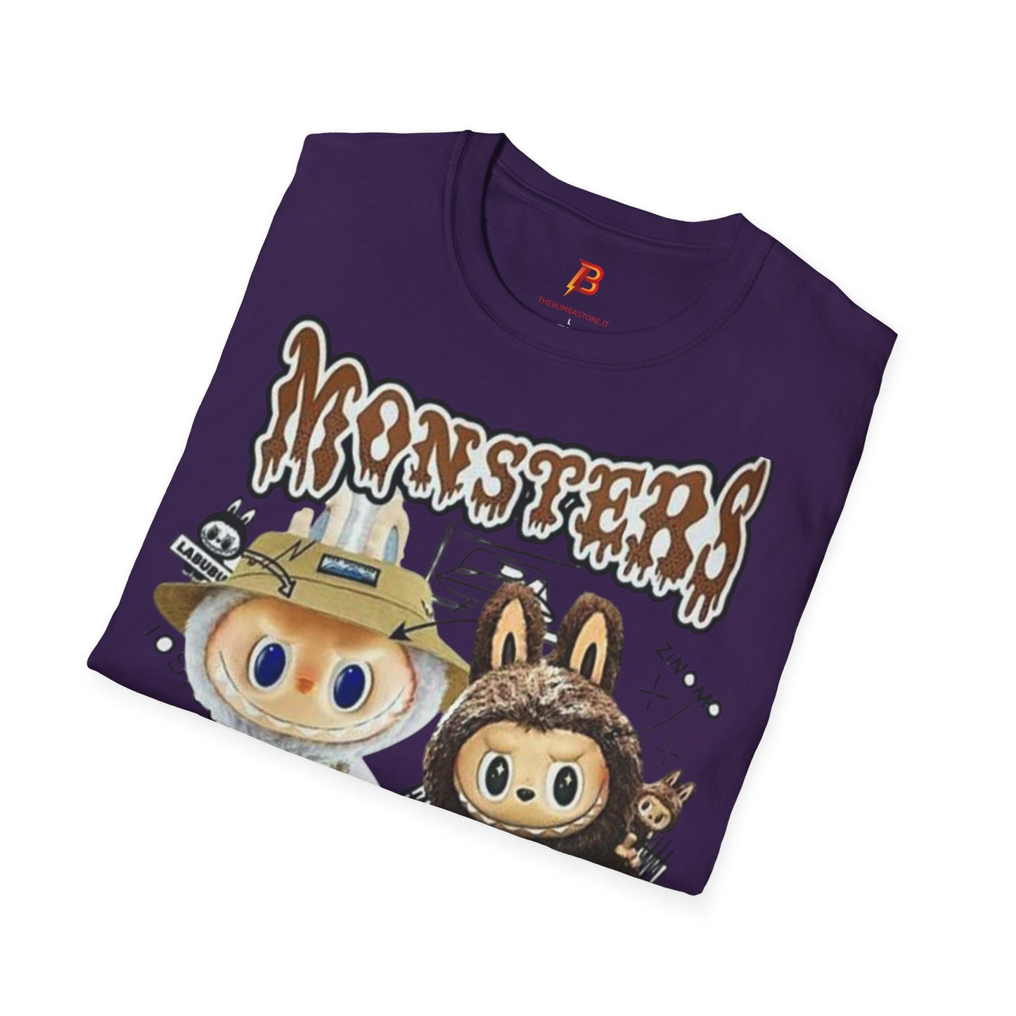 T-Shirt Unisex Labubu Softstyle – Design Monsters Kawaii con Coppia Iconica.
