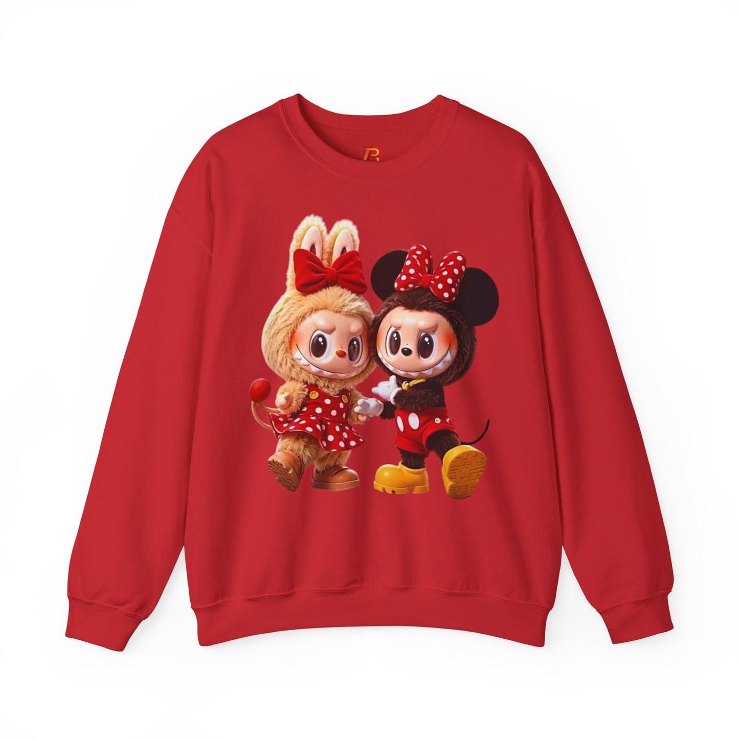Felpa Unisex Labubu Cartoon – Sweatshirt Streetwear Rossa, Moda Urban e Comfort.