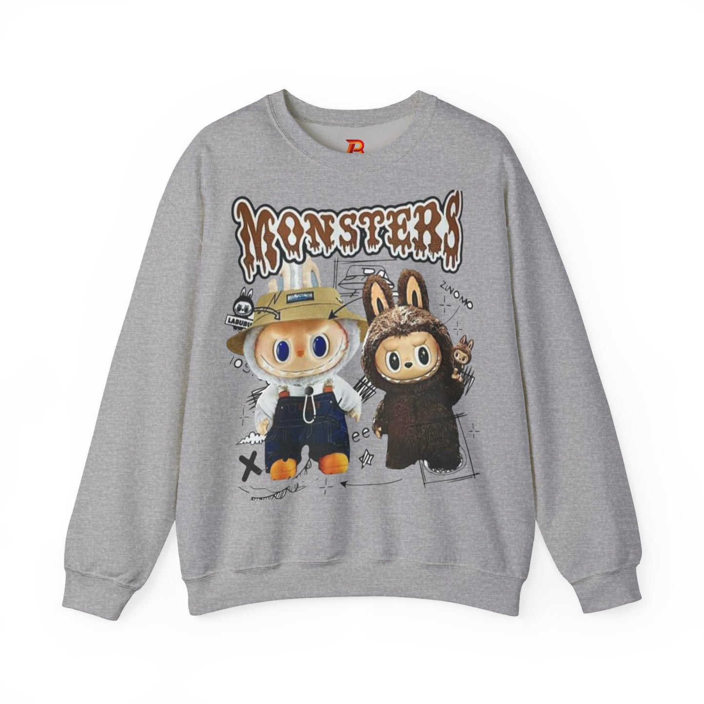 Felpa Unisex Labubu Monsters – Sweatshirt Streetwear Casual Heavy Blend.