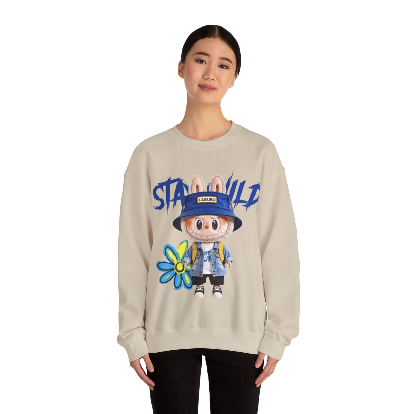 Felpa Unisex Labubu Stay Wild – Streetwear Casual con Design Cartoon.