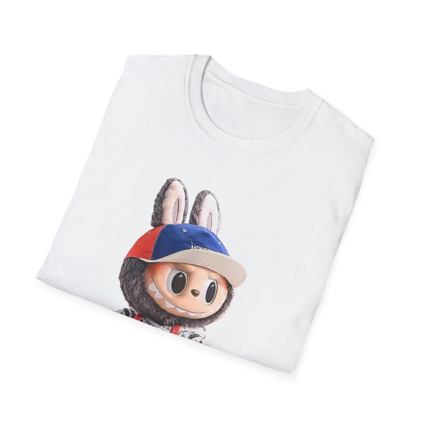 T-Shirt Unisex Labubu Softstyle Arancione – Design Streetwear con Skateboard.