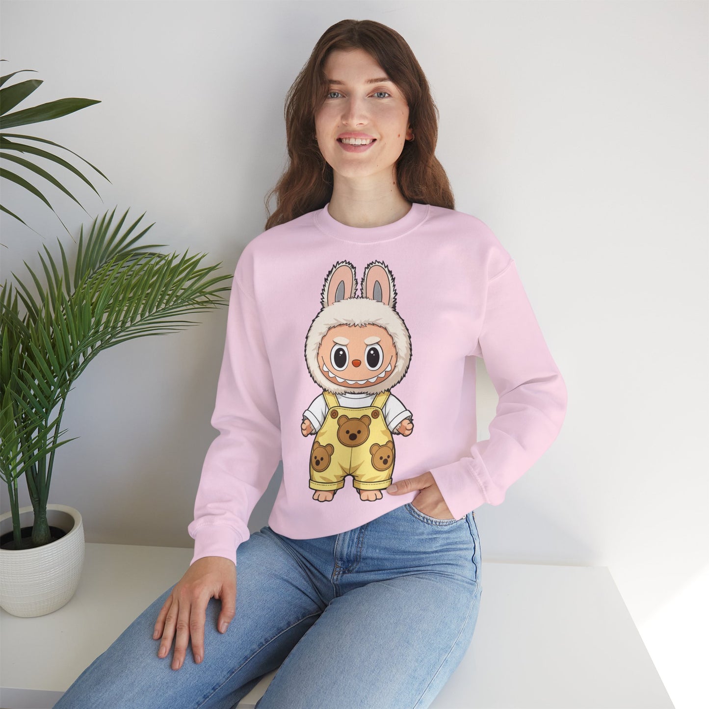 Felpa Unisex Labubu Teddy Overalls – Sweatshirt - Streetwear Heavy Blend™.
