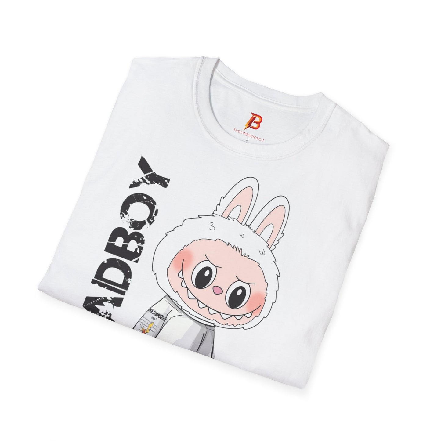 T-Shirt Unisex Labubu Softstyle – Design Streetwear Kawaii “Bad Boy”.