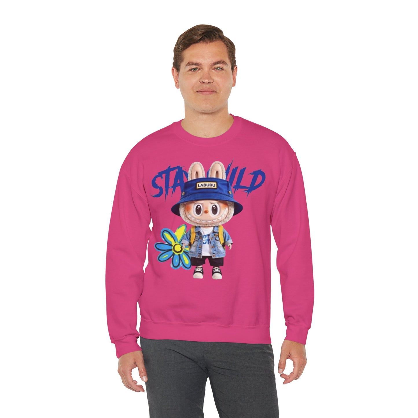 Felpa Unisex Labubu Stay Wild – Streetwear Casual con Design Cartoon.