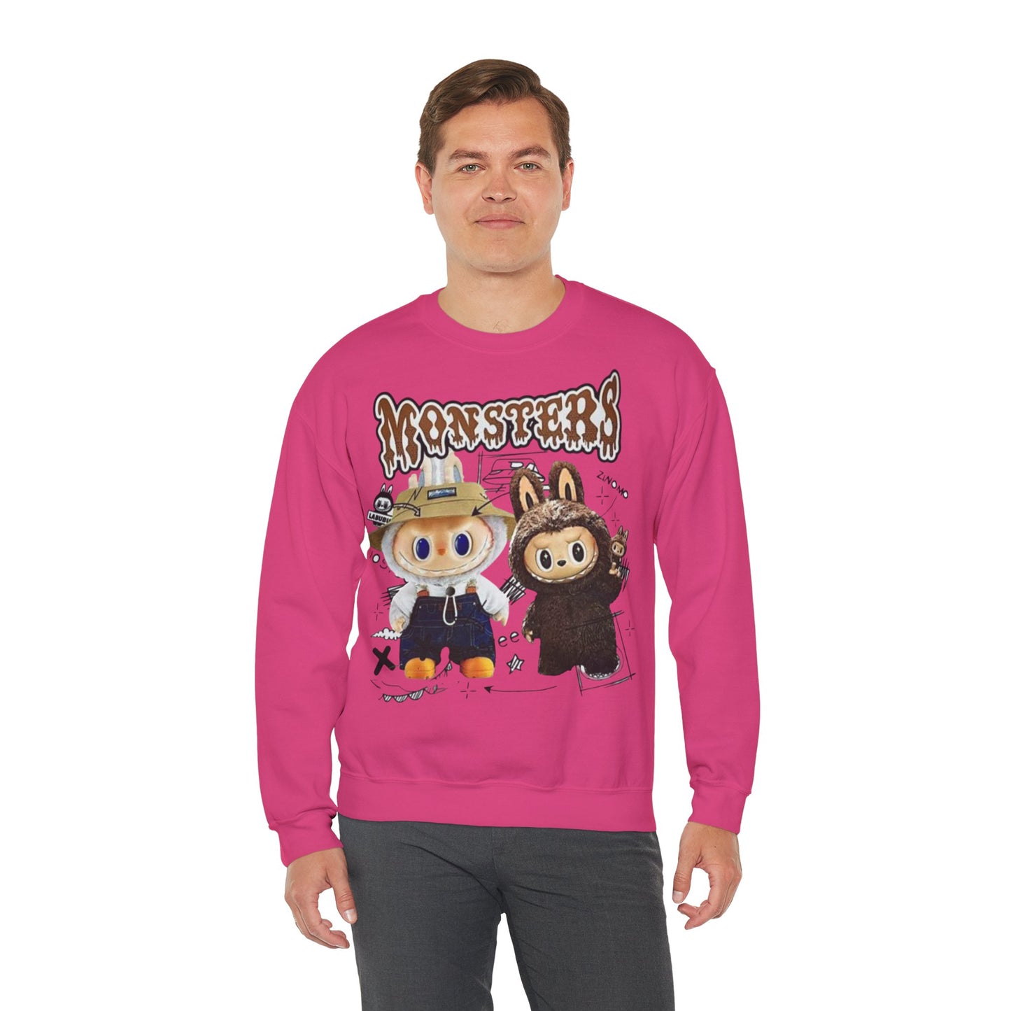 Felpa Unisex Labubu Monsters – Sweatshirt Streetwear Casual Heavy Blend.