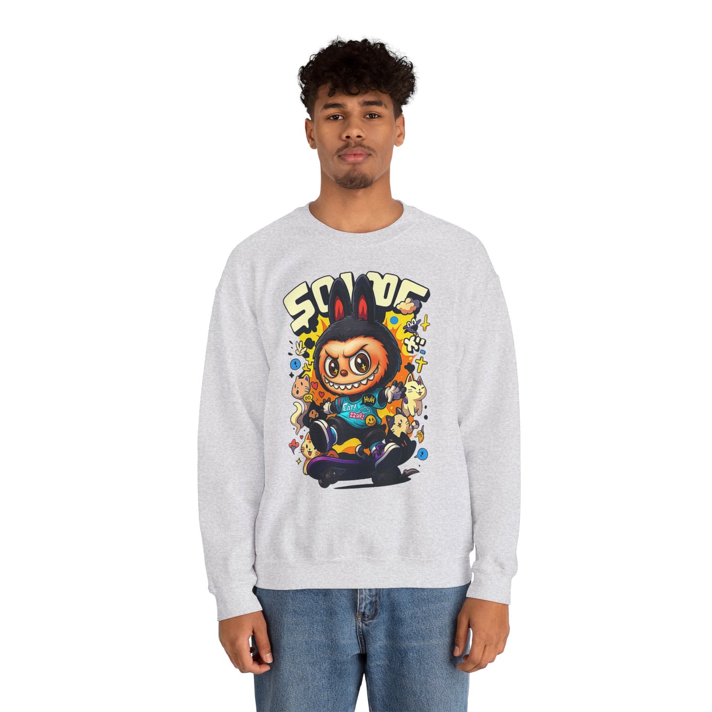 Felpa Unisex Labubu Skateboard – Streetwear Casual, Moda Urban e Comfort.