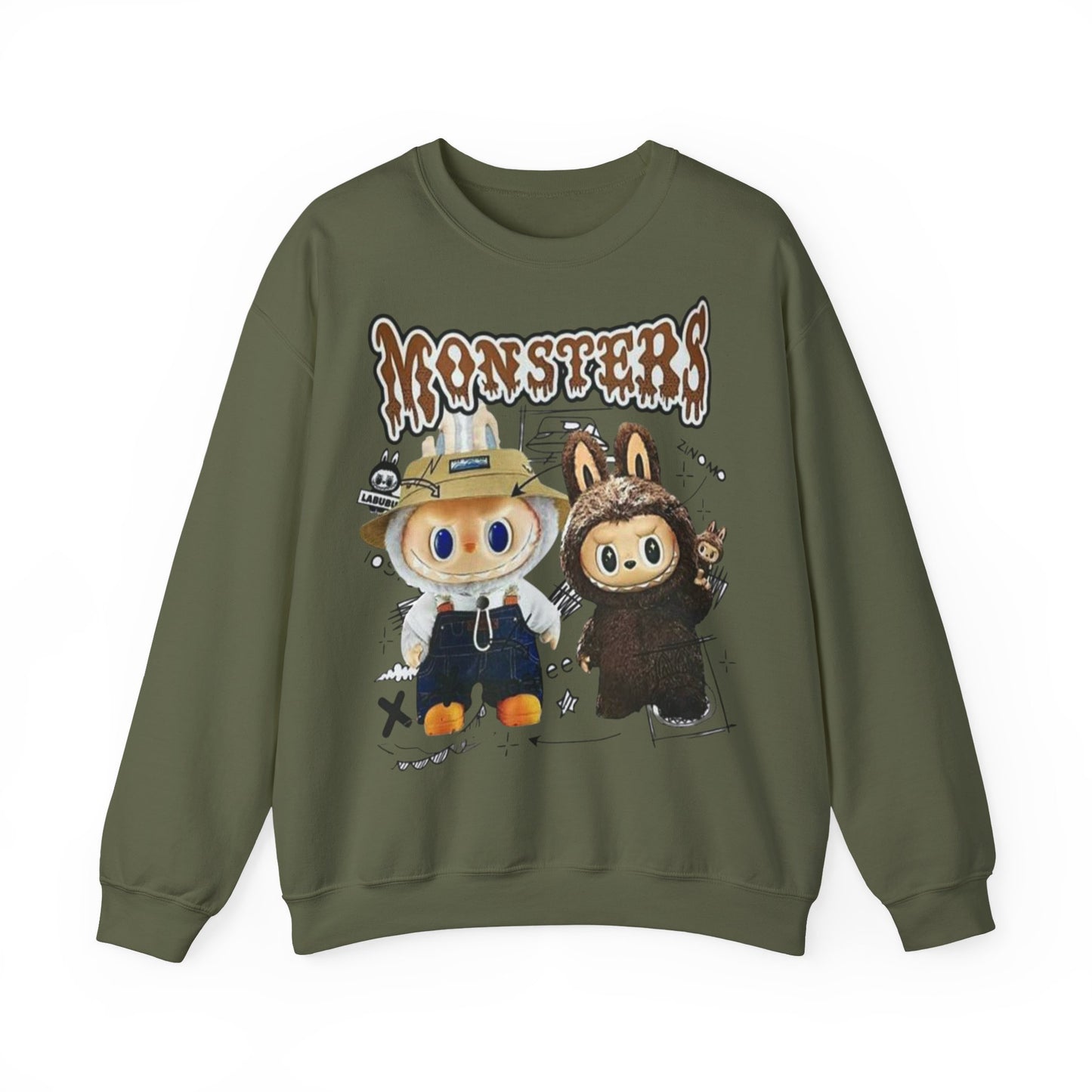 Felpa Unisex Labubu Monsters – Sweatshirt Streetwear Casual Heavy Blend.