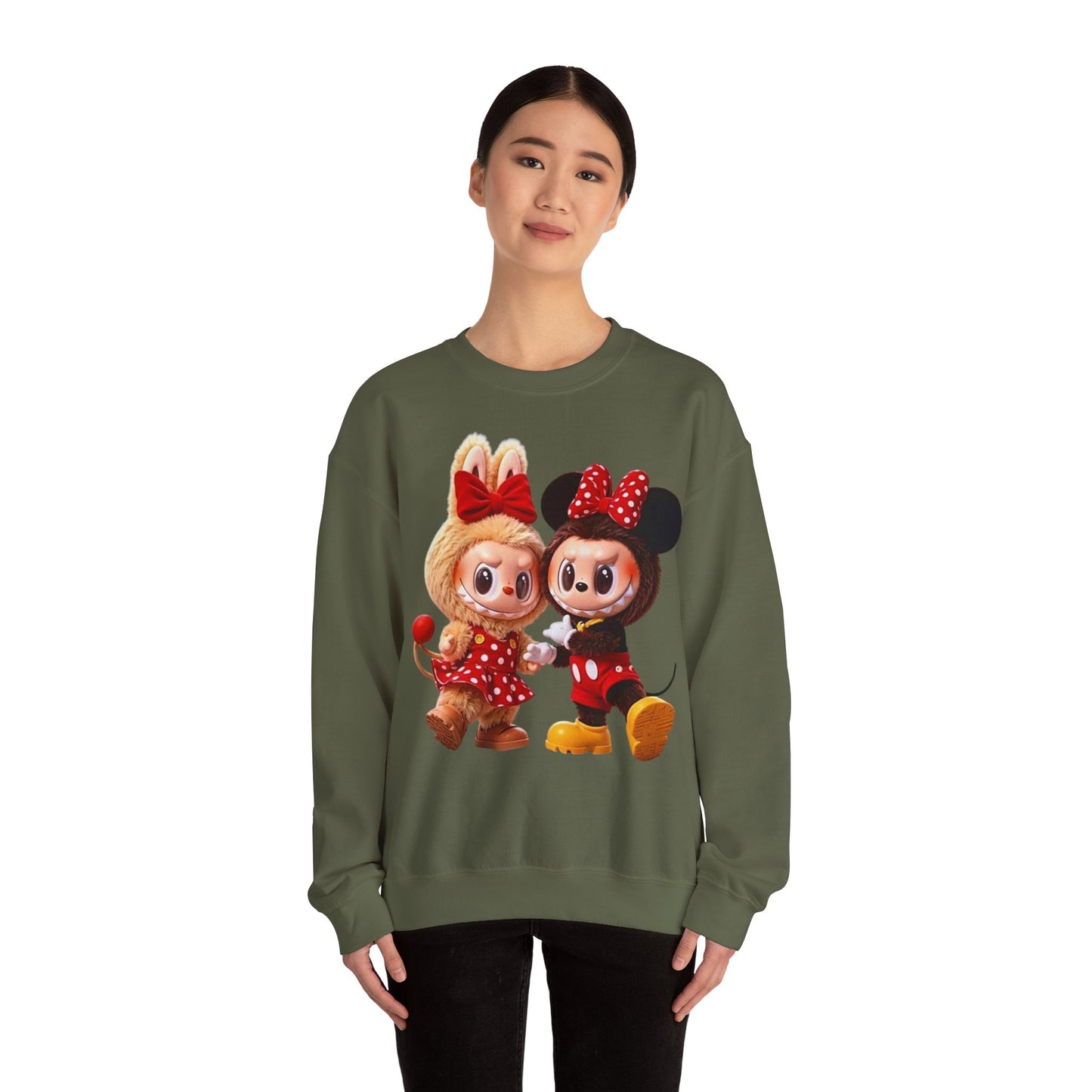 Felpa Unisex Labubu Cartoon – Sweatshirt Streetwear Rossa, Moda Urban e Comfort.