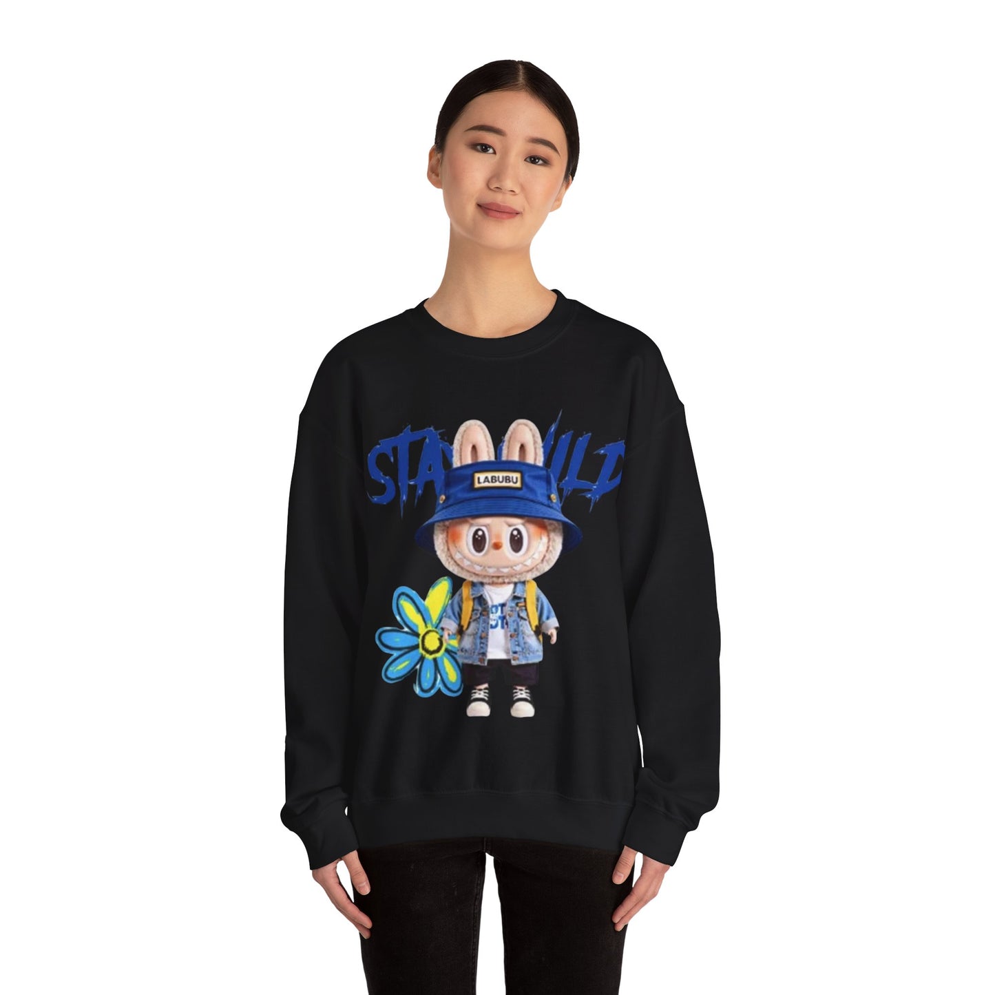 Felpa Unisex Labubu Stay Wild – Streetwear Casual con Design Cartoon.