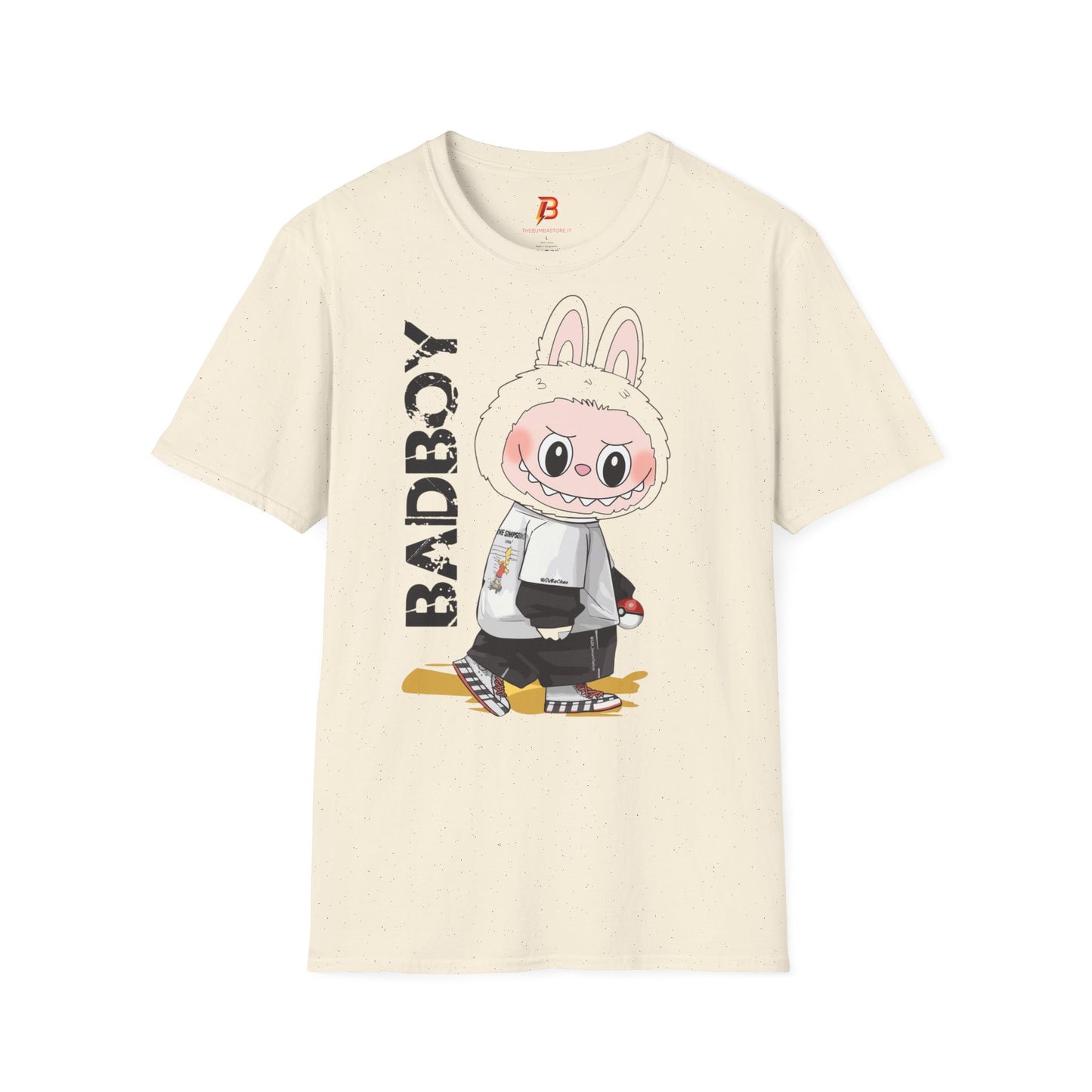 T-Shirt Unisex Labubu Softstyle – Design Streetwear Kawaii “Bad Boy”.