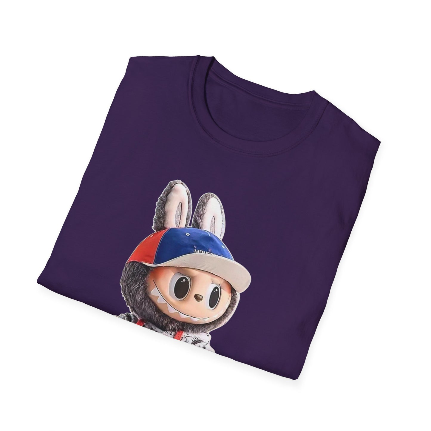 T-Shirt Unisex Labubu Softstyle Arancione – Design Streetwear con Skateboard.