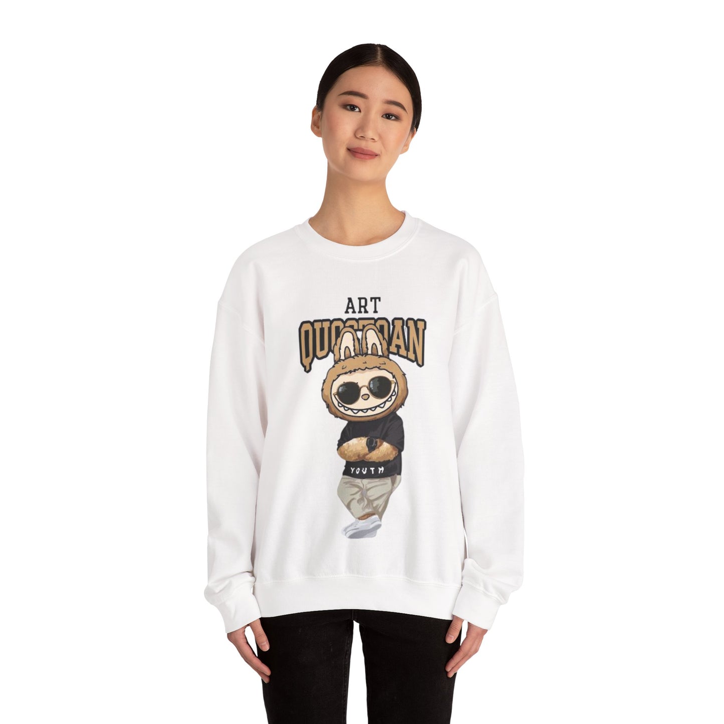 Felpa Unisex Labubu Art Quotidian – Streetwear Casual Heavy Blend.