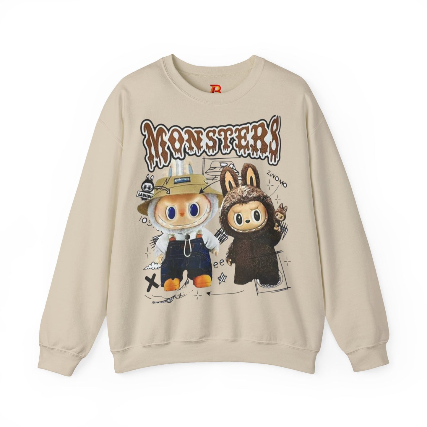Felpa Unisex Labubu Monsters – Sweatshirt Streetwear Casual Heavy Blend.