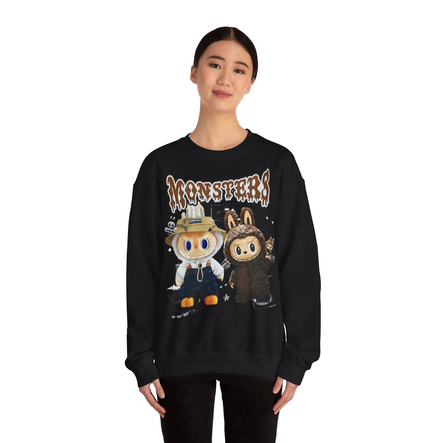 Felpa Unisex Labubu Monsters – Sweatshirt Streetwear Casual Heavy Blend.