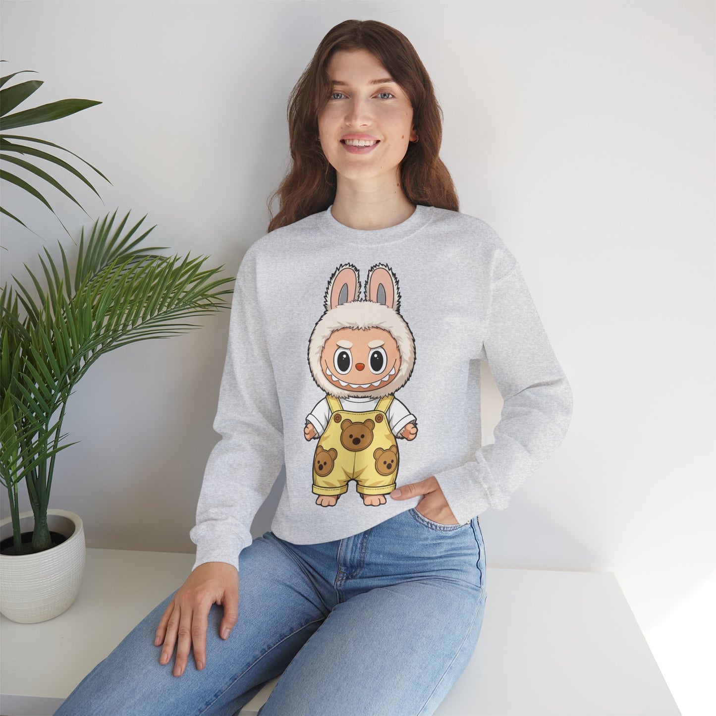 Felpa Unisex Labubu Teddy Overalls – Sweatshirt - Streetwear Heavy Blend™.