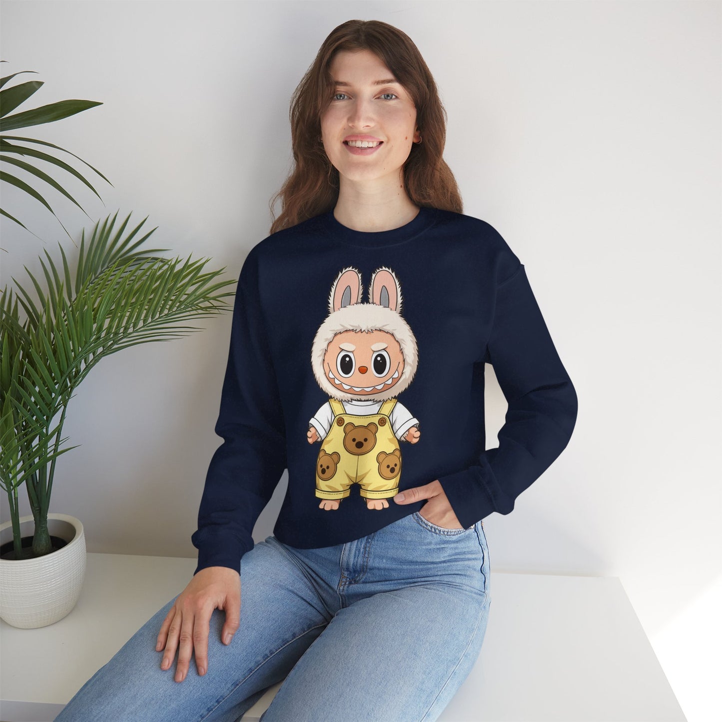 Felpa Unisex Labubu Teddy Overalls – Sweatshirt - Streetwear Heavy Blend™.