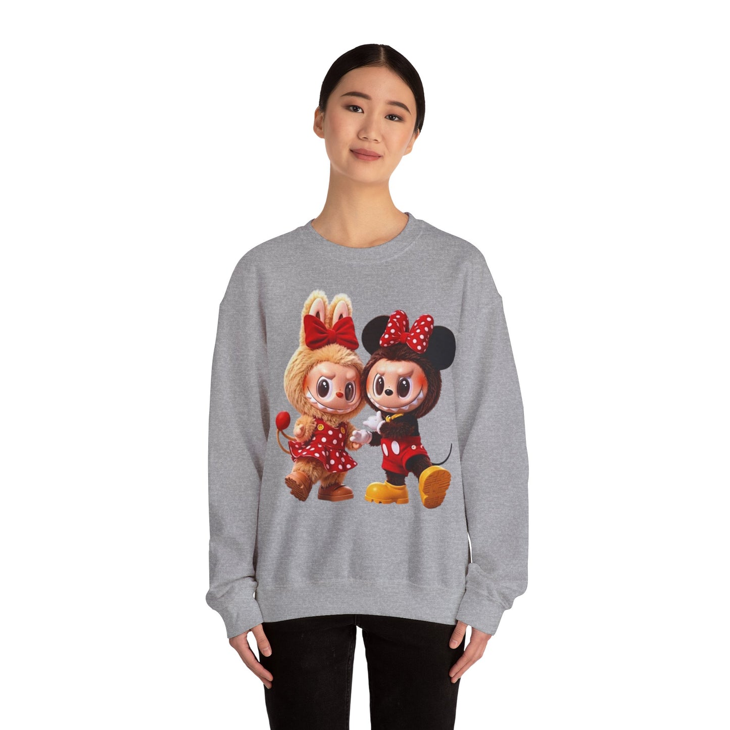 Felpa Unisex Labubu Cartoon – Sweatshirt Streetwear Rossa, Moda Urban e Comfort.