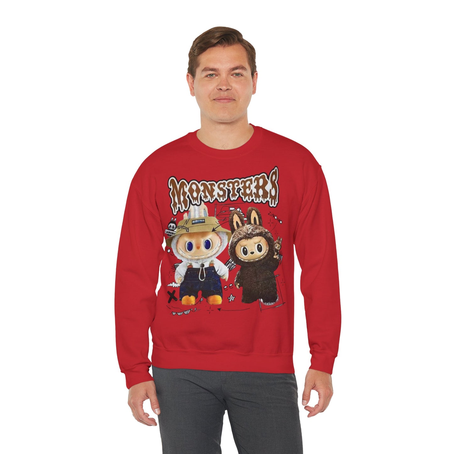 Felpa Unisex Labubu Monsters – Sweatshirt Streetwear Casual Heavy Blend.