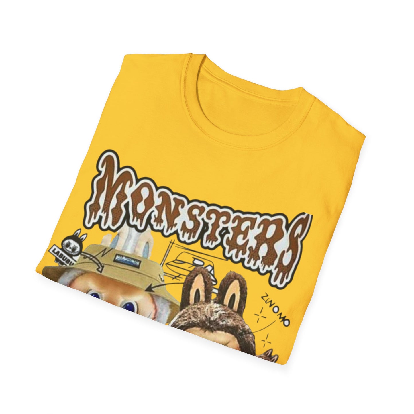 T-Shirt Unisex Labubu Softstyle – Design Monsters Kawaii con Coppia Iconica.