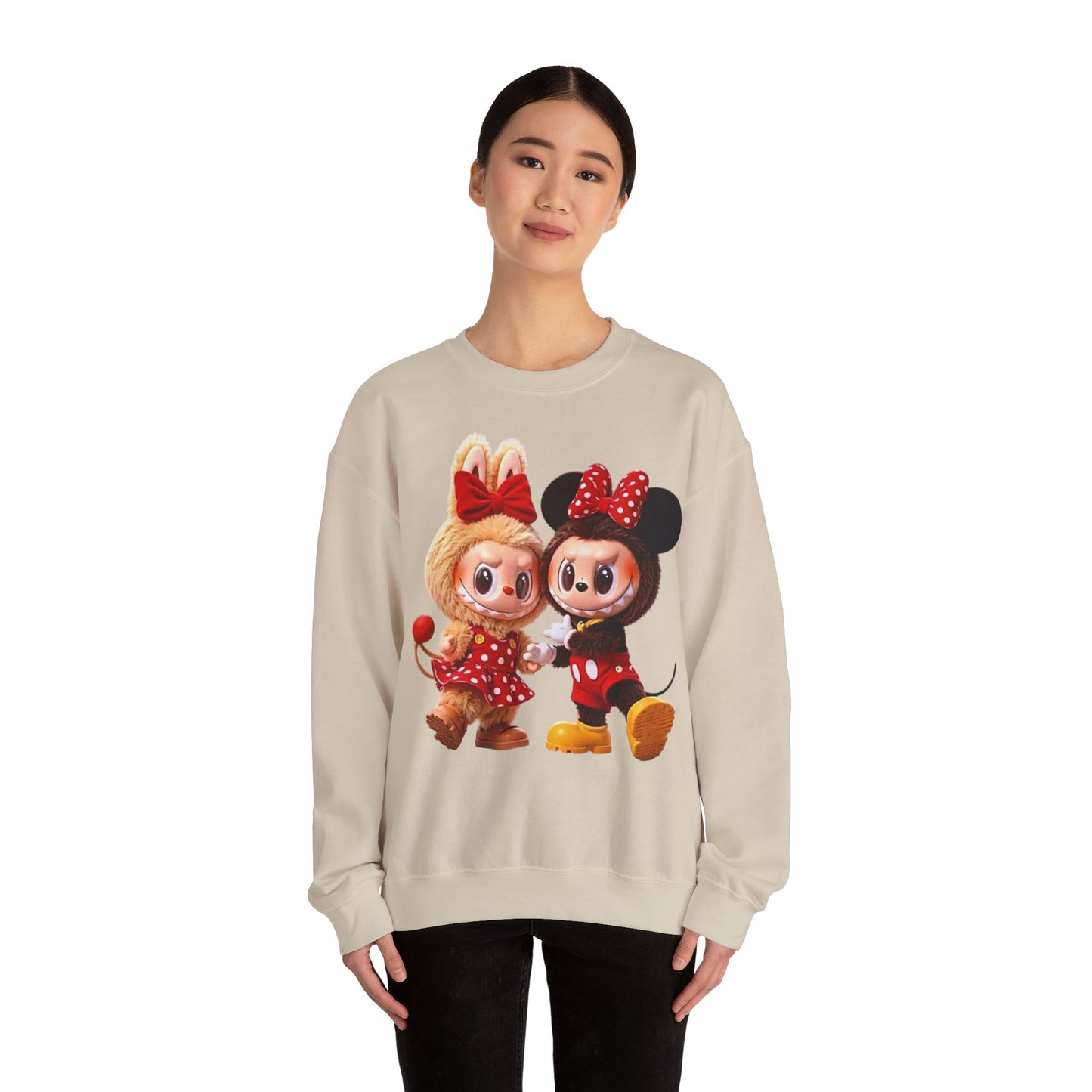 Felpa Unisex Labubu Cartoon – Sweatshirt Streetwear Rossa, Moda Urban e Comfort.