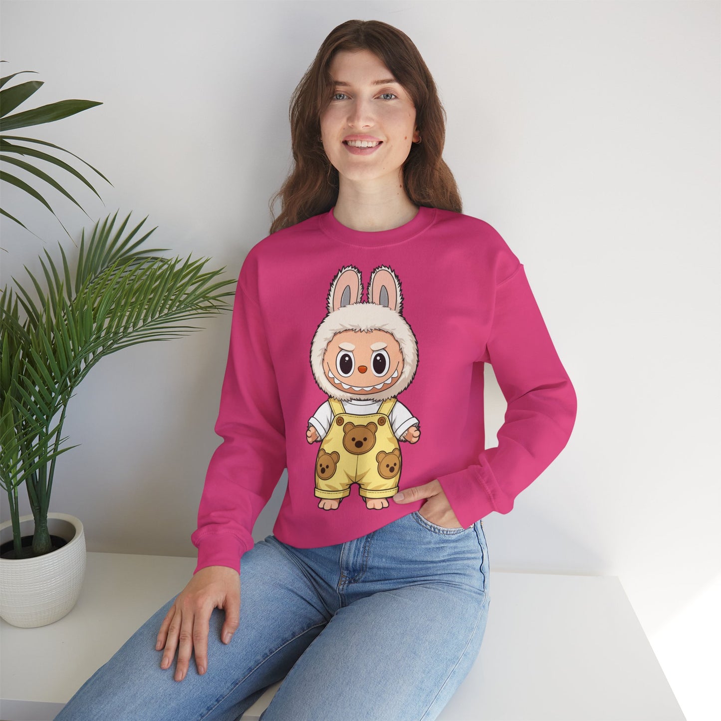 Felpa Unisex Labubu Teddy Overalls – Sweatshirt - Streetwear Heavy Blend™.