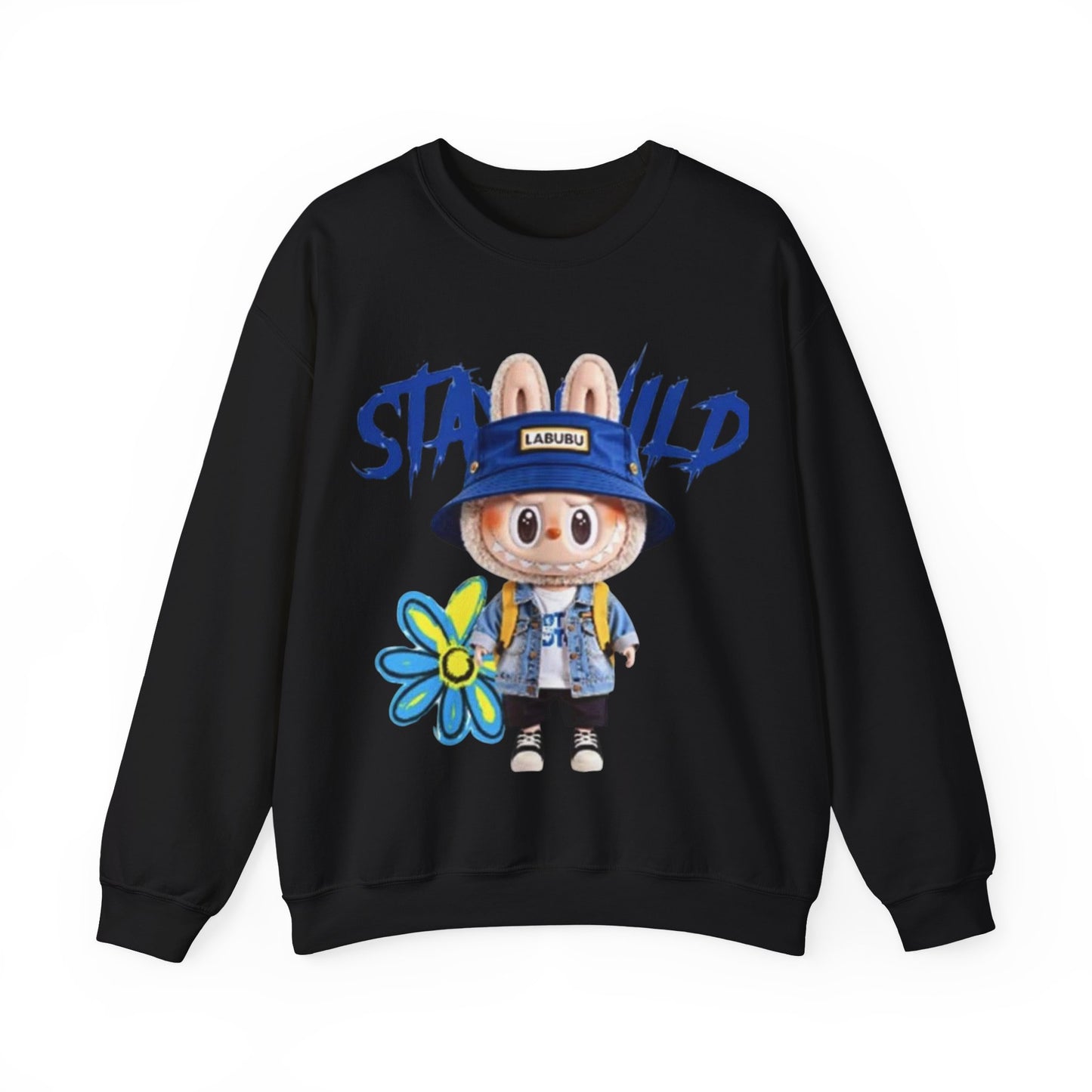 Felpa Unisex Labubu Stay Wild – Streetwear Casual con Design Cartoon.