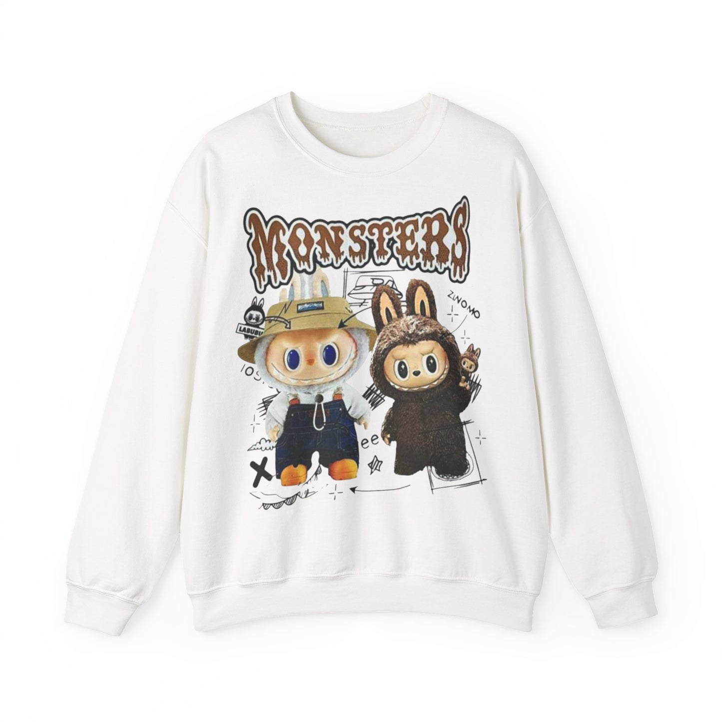 Felpa Unisex Labubu Monsters – Sweatshirt Streetwear Casual Heavy Blend.
