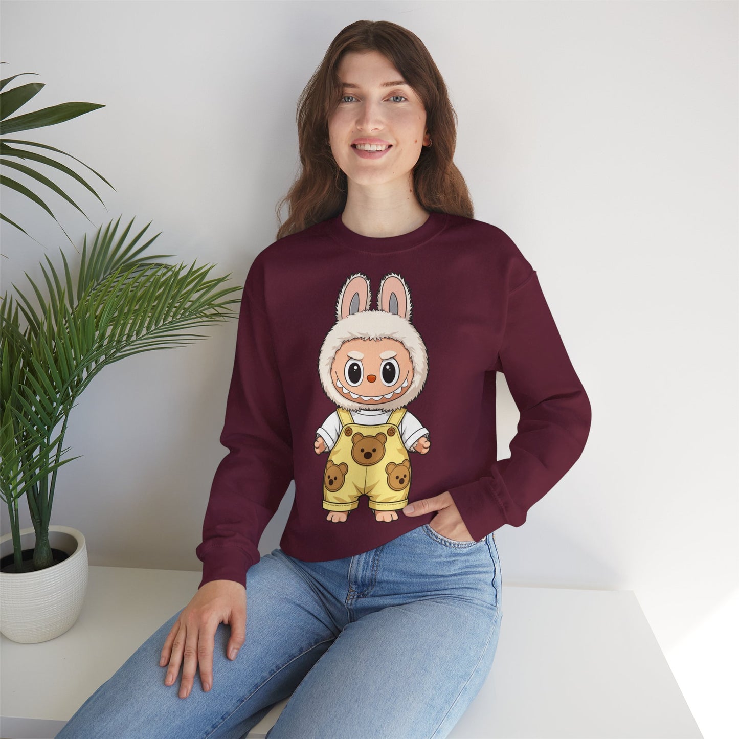 Felpa Unisex Labubu Teddy Overalls – Sweatshirt - Streetwear Heavy Blend™.