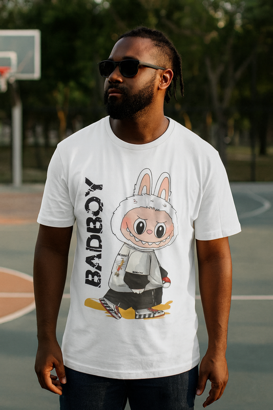 T-Shirt Unisex Labubu Softstyle – Design Streetwear Kawaii “Bad Boy”.
