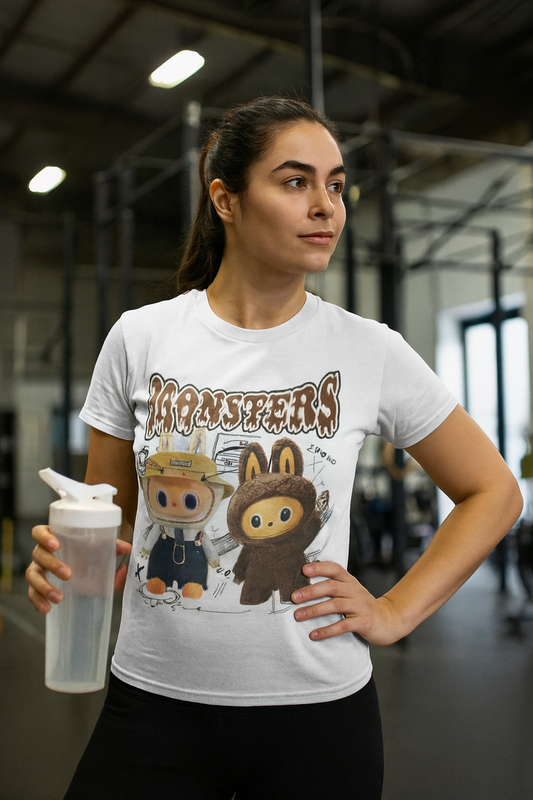 T-Shirt Unisex Labubu Softstyle – Design Monsters Kawaii con Coppia Iconica.