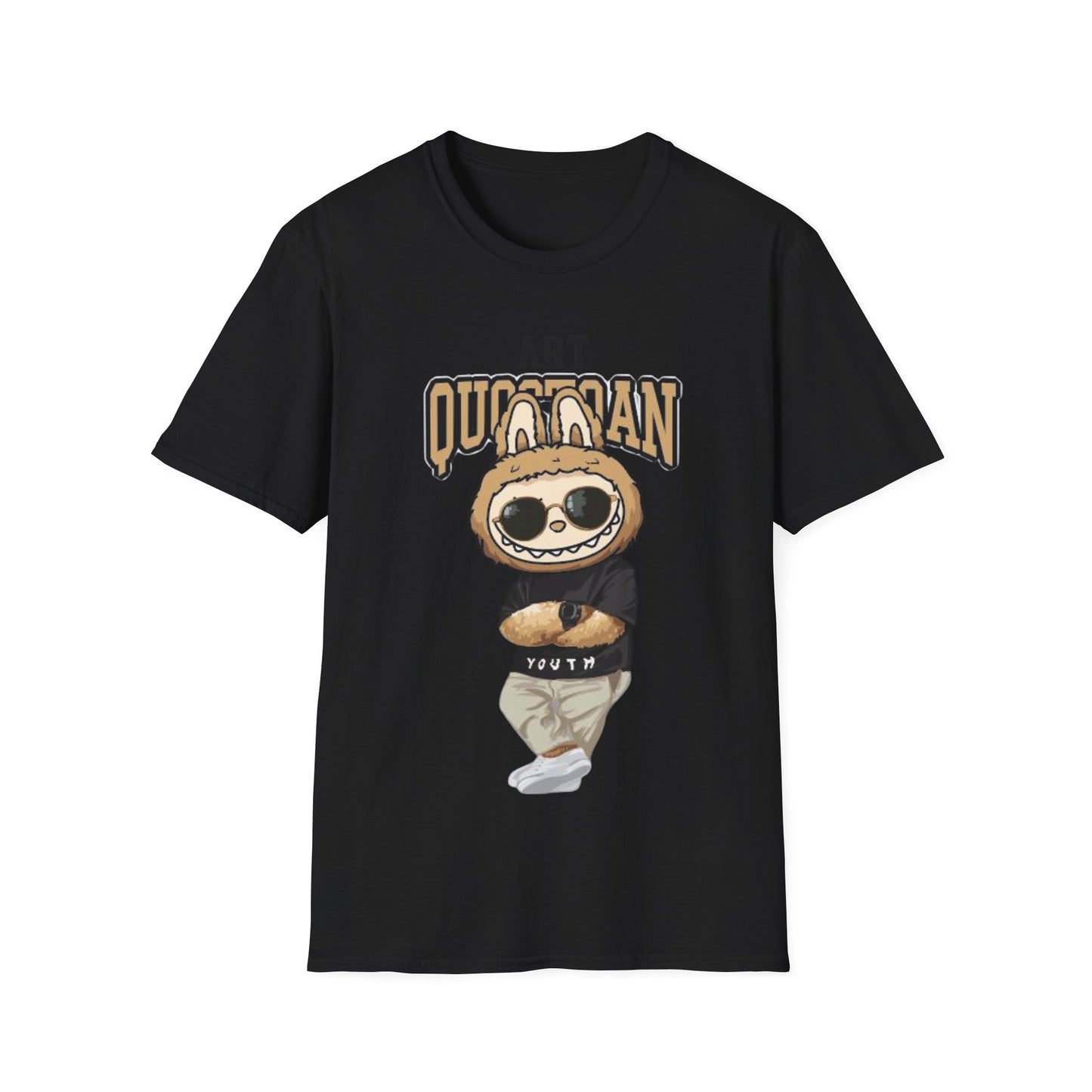 T-Shirt Unisex Labubu Softstyle – Design Urban Kawaii con Occhiali da Sole.