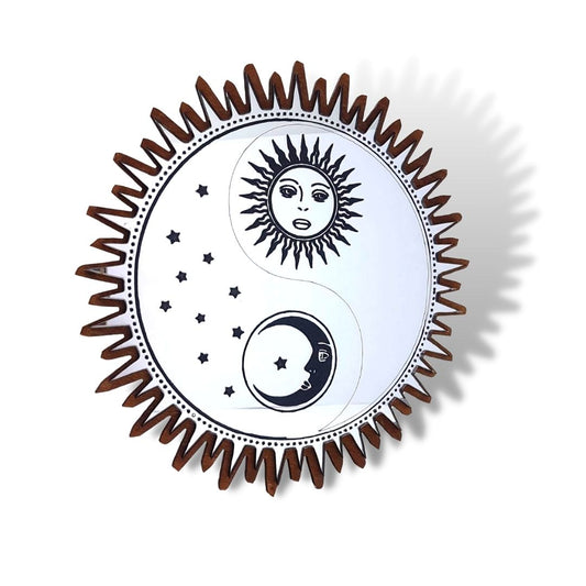 Specchio decorativo in plexiglass personalizzato "Sole Luna"